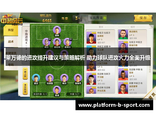 莱万德的进攻提升建议与策略解析 助力球队进攻火力全面升级 莱万德的进攻提升建议与策略解析 助力球队进攻火力全面升级